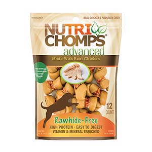 NutriChomps Advanced Mini Knots with Chicken Wrap (12 Pack) 