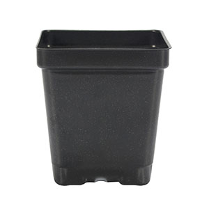 Square Deep Vacuum Pot (Press Fit) - 4", Black  