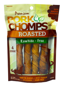 Pork Chomps Large Roasted Twists (4 Pack)  