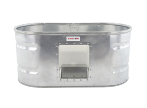 Oval Stock Tank with Drinker - 96 gal, Galvanized  