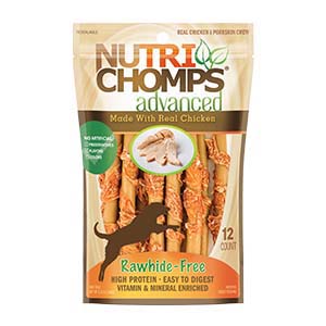 NutriChomps Advanced Mini Twists with Chicken Wrap (12 Pack) 
